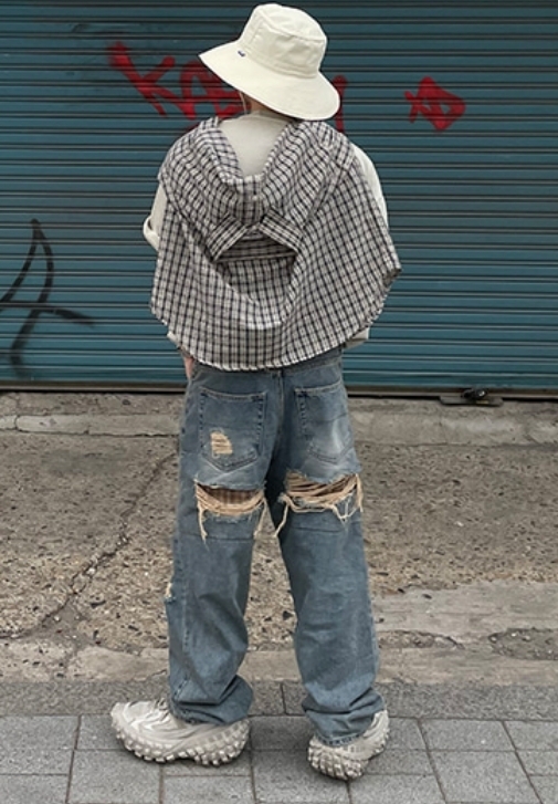 HUECLOSET (ヒュー)★ Vintage Check Denim Pants HUECLOSET (ヒュー)☆ Vintage Check Denim Pants (HUE/デニム