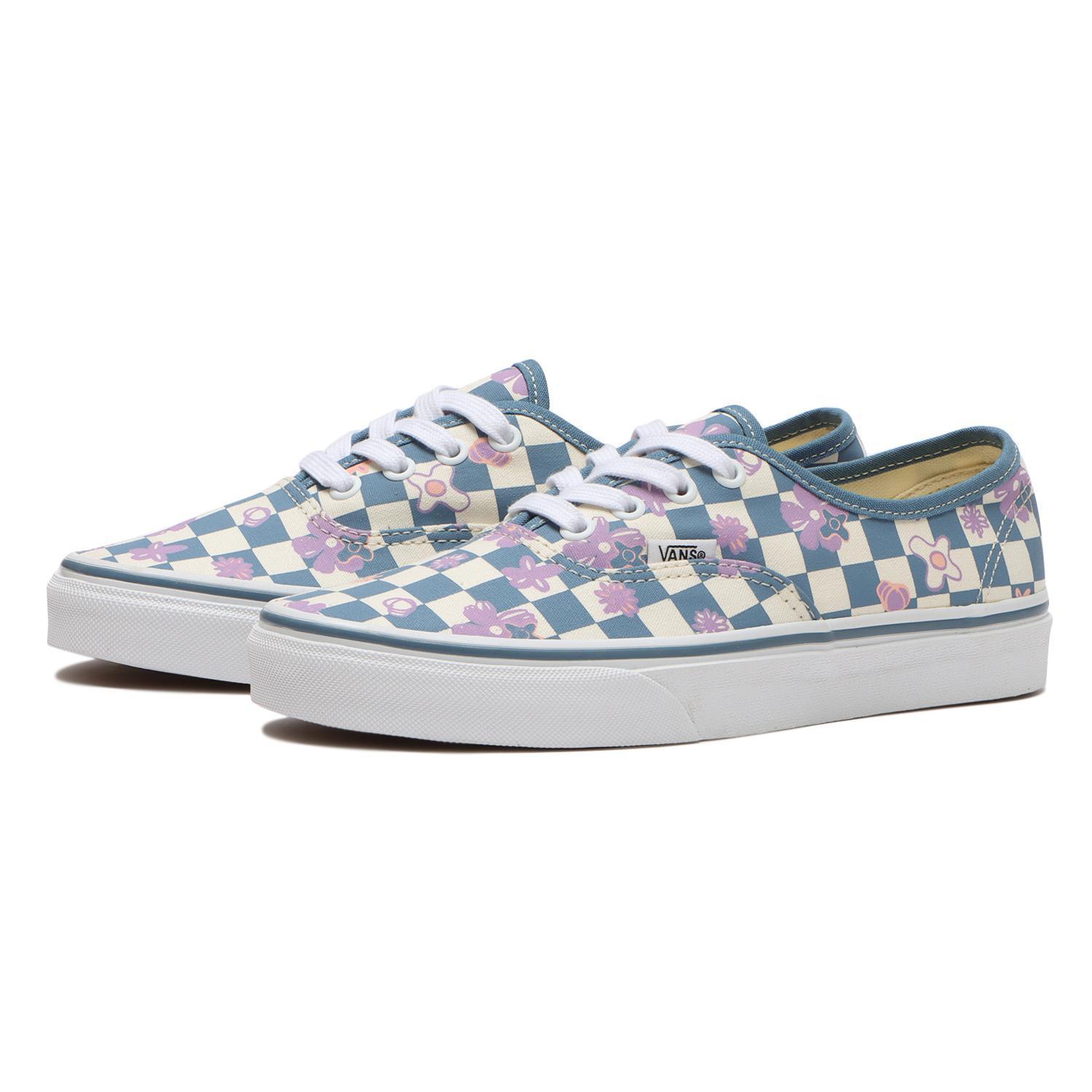 国内配送 VANS AUTHENTIC FLORAL CHECKER BLUE