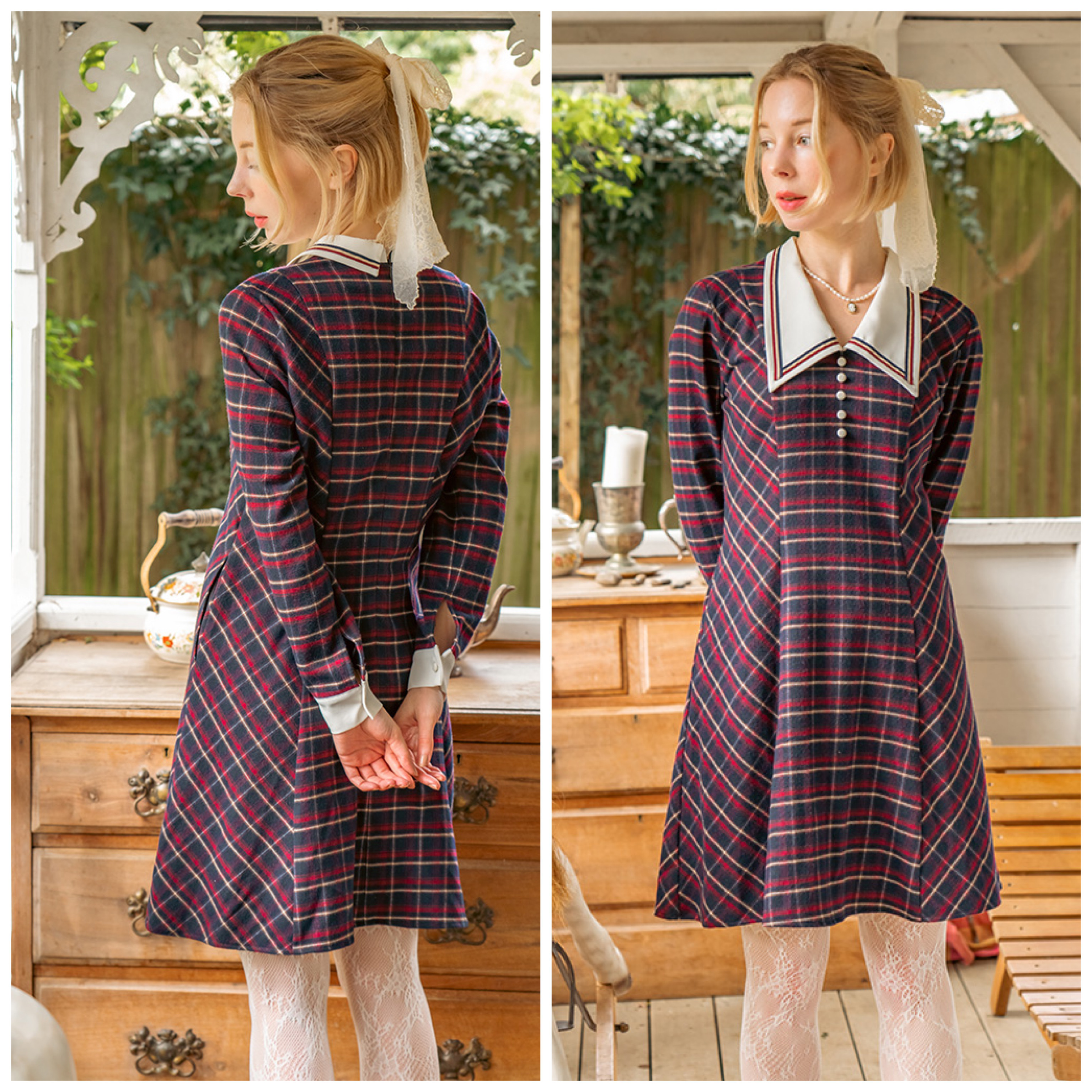Taylor愛用ブランド♪Adelfa dress*1960'チェックワンピース
