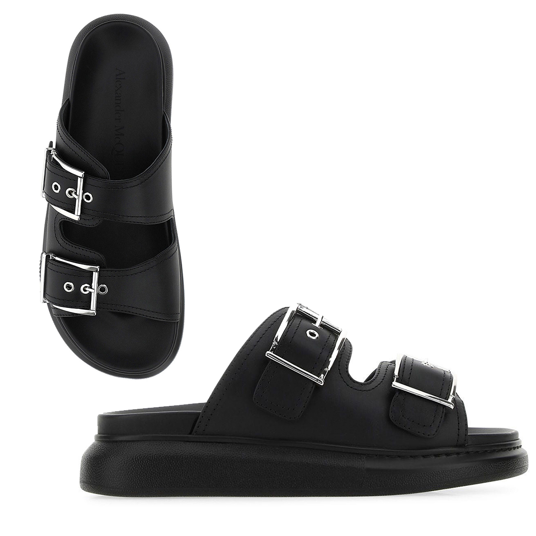 関税負担なし☆alexander mcqueen バックルハイブリッドスライド