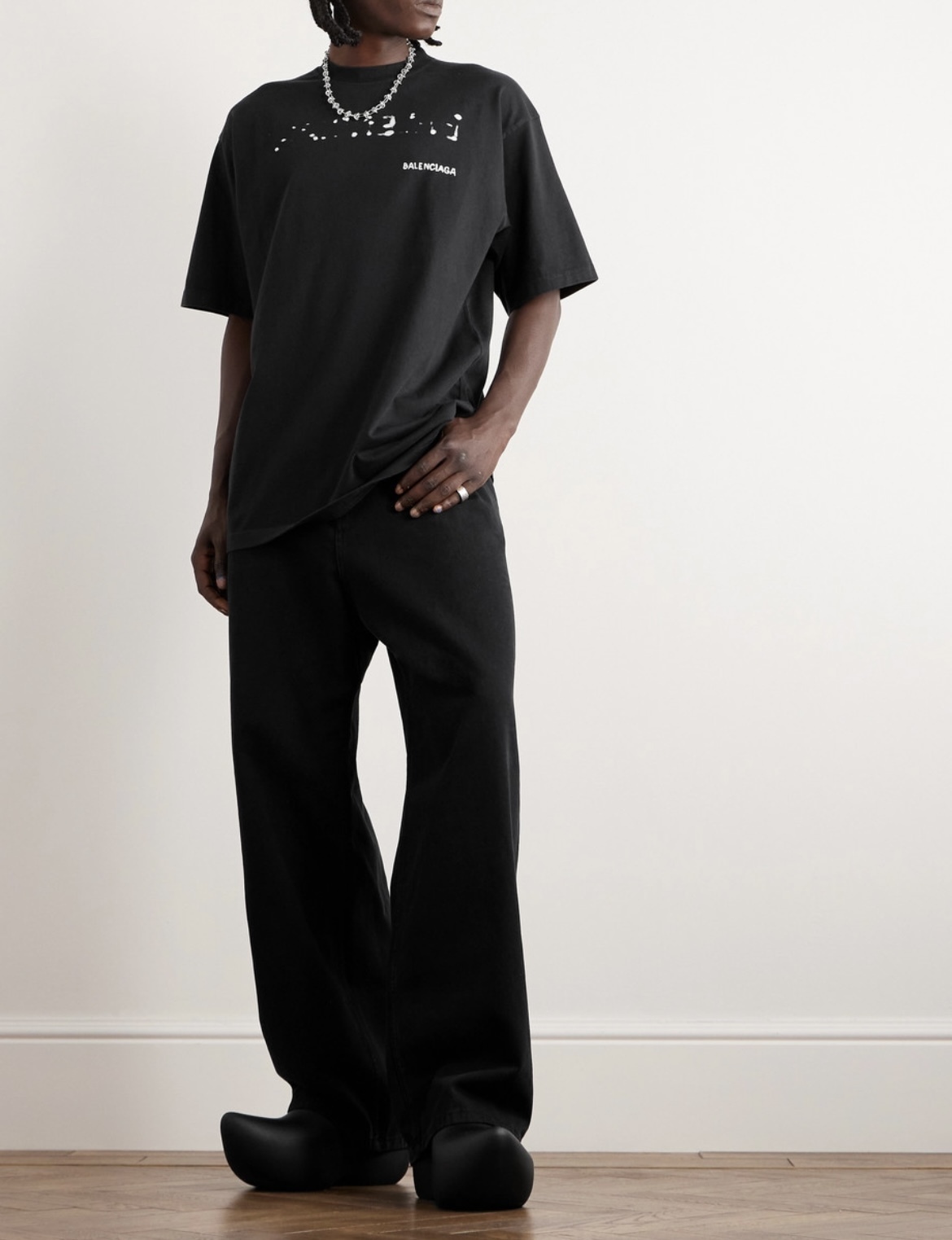 BALENCIAGA ロゴ プリント コットン Tシャツ 人気