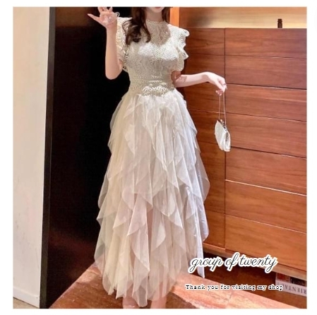 パーティードレス 結婚式 ワンピース チュール レース 韓国 40