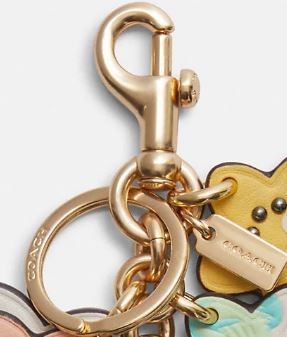 花束バックチャーム★COACH ★素敵なフローラルクラスター ピンクブルーバックチャームCOACH ☆素敵なフローラルクラスター