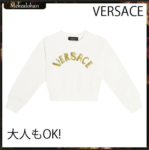 VERSACE☆ロゴ キッズ コットン スウェットシャツ 大人もOK!