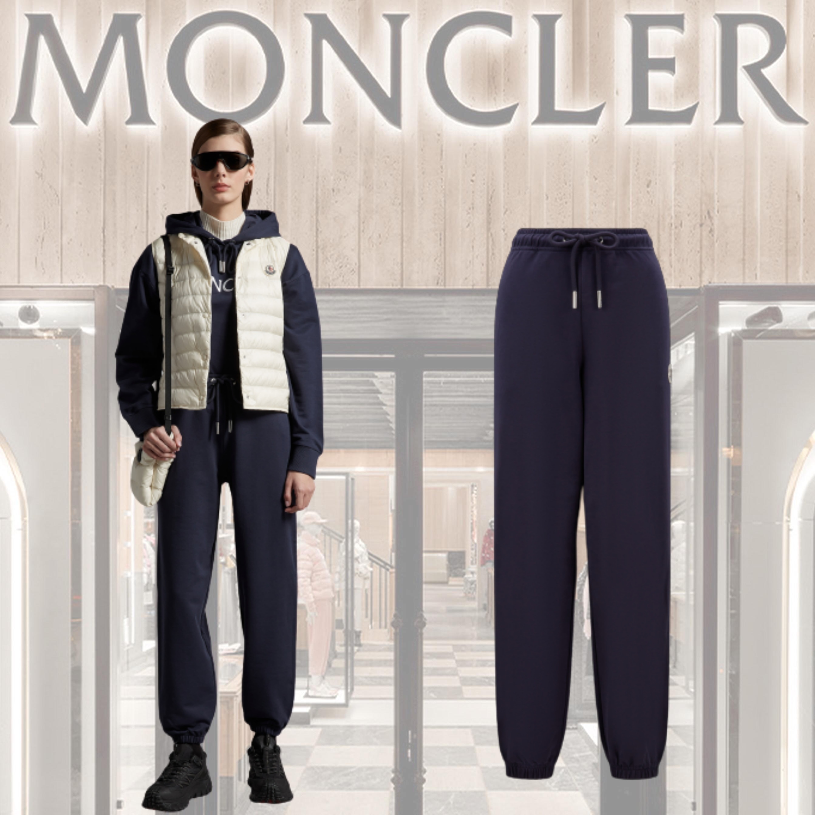 ★【MONCLER】Pantaloni sportivi in pile★トラックパンツ