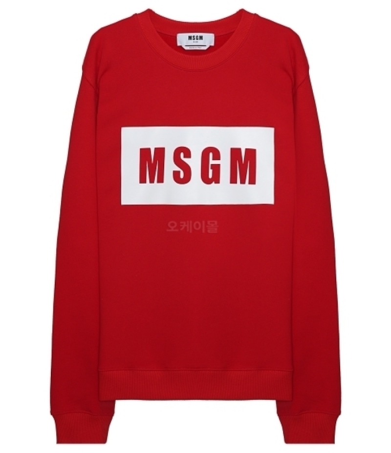 MSGM｜SWEATSHIRTS (Solid colour cotton sweatshirt with a