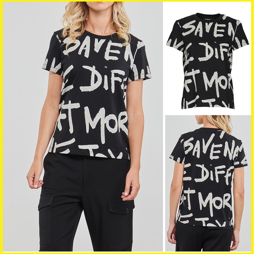 Desigual★ペイント柄☆半袖☆コットン Tシャツ