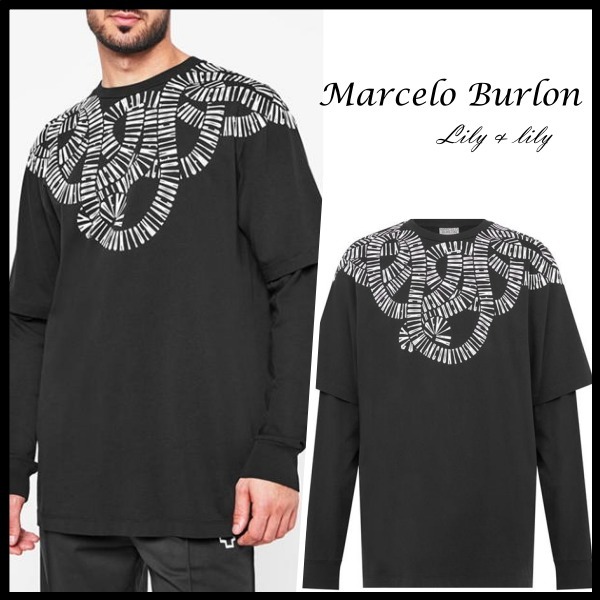 Marcelo Burlon ◆スネーク ロングスリーブ Tシャツ◆関税送料込