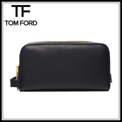 TOM FORD Clutches SOFT GRAIN LEATHER BUCKLEY DOUBLE ZIP DOPP KIT