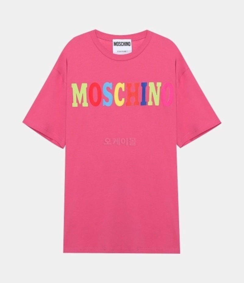 MOSCHINO｜SHORT-SLEEVED ROUND NECK T-SHIRTS (Logo Embroi