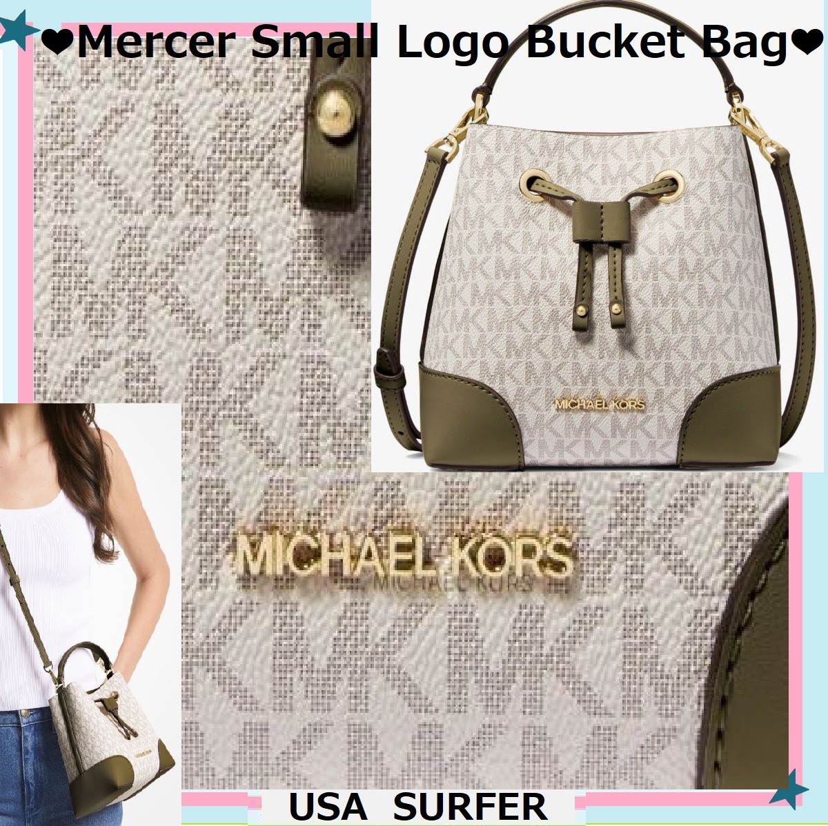 日本サイト完売O★MichaelKorsマーサー スモールバケットバッグ