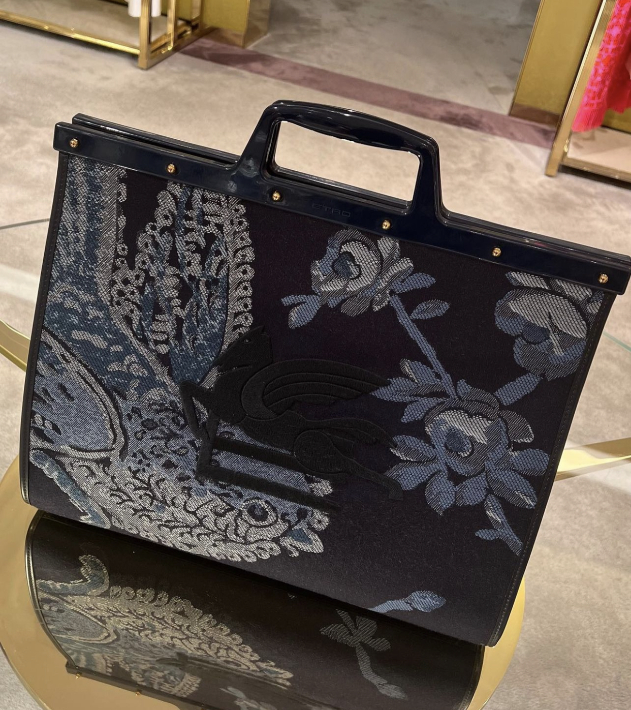 【ETRO】23SS 鳥柄 ラージ ジャカード ラブトロッター バッグ