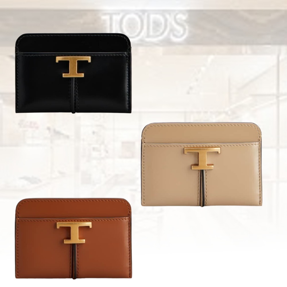 送料込直営店*TOD`S*T タイムレス レザーカード ホルダー