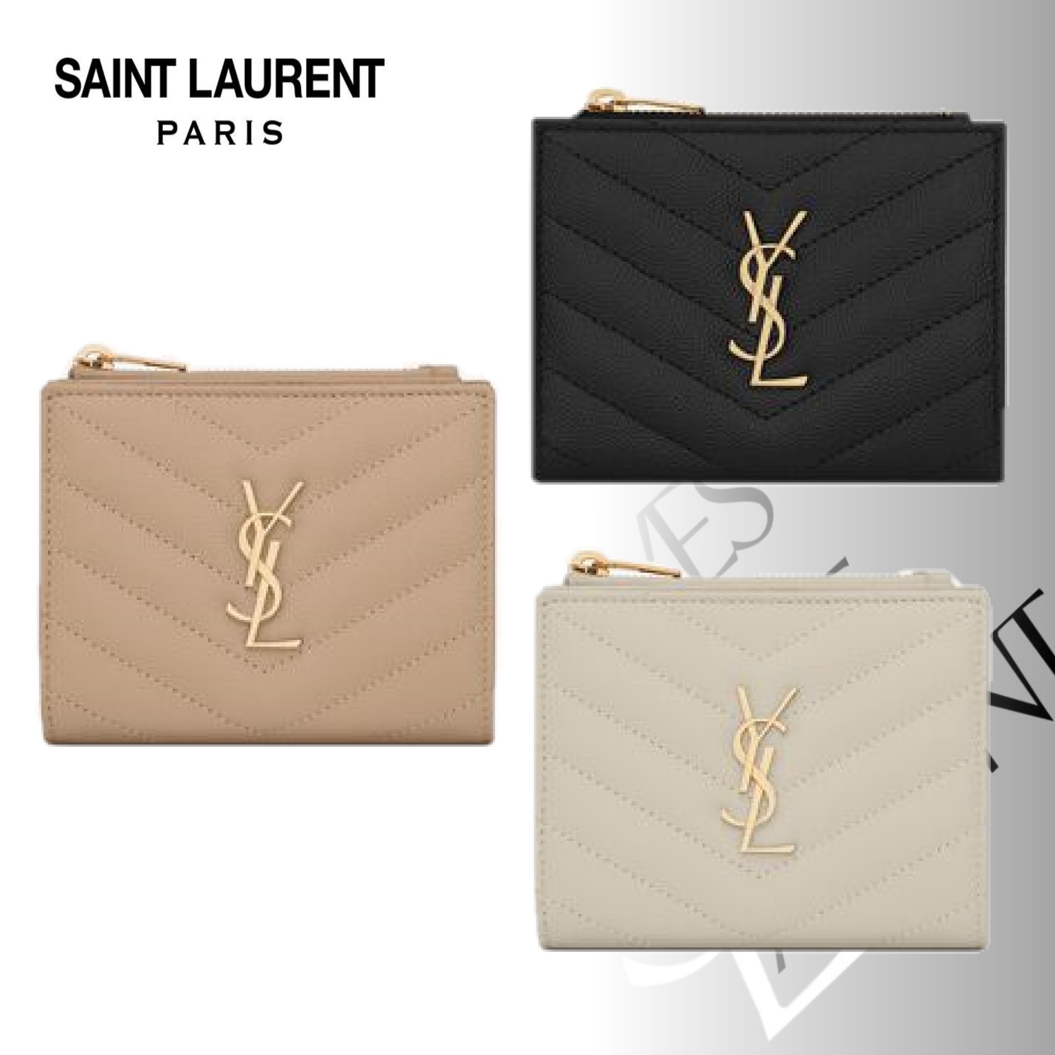 国内即発【Saint Laurent】モノグラム バイフォールドウォレット