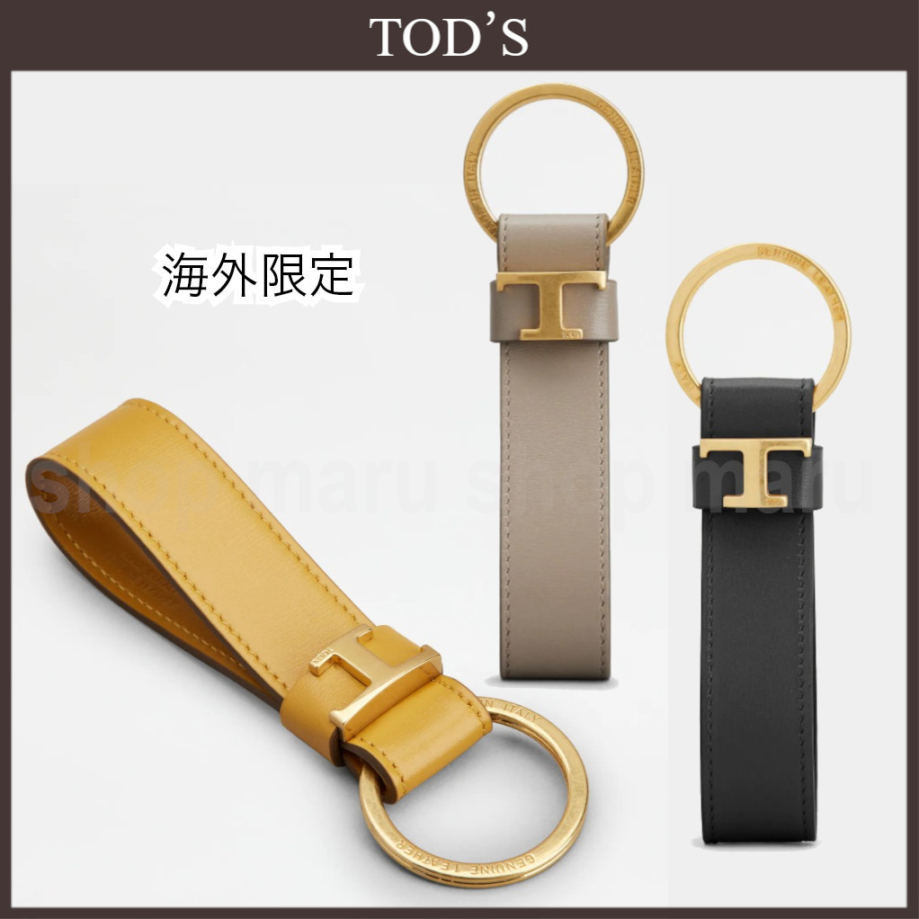 TOD´S◇海外限定◇Tタイムレス ロゴ レザー キーホルダー 3色 アップル