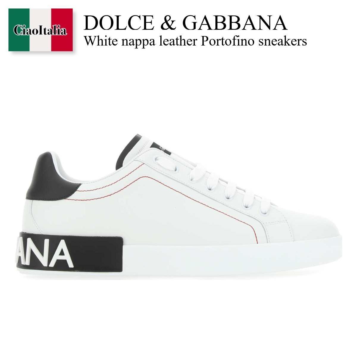 スニーカー Dolce & Gabbana White Nappa Leather Portofino Sneakers