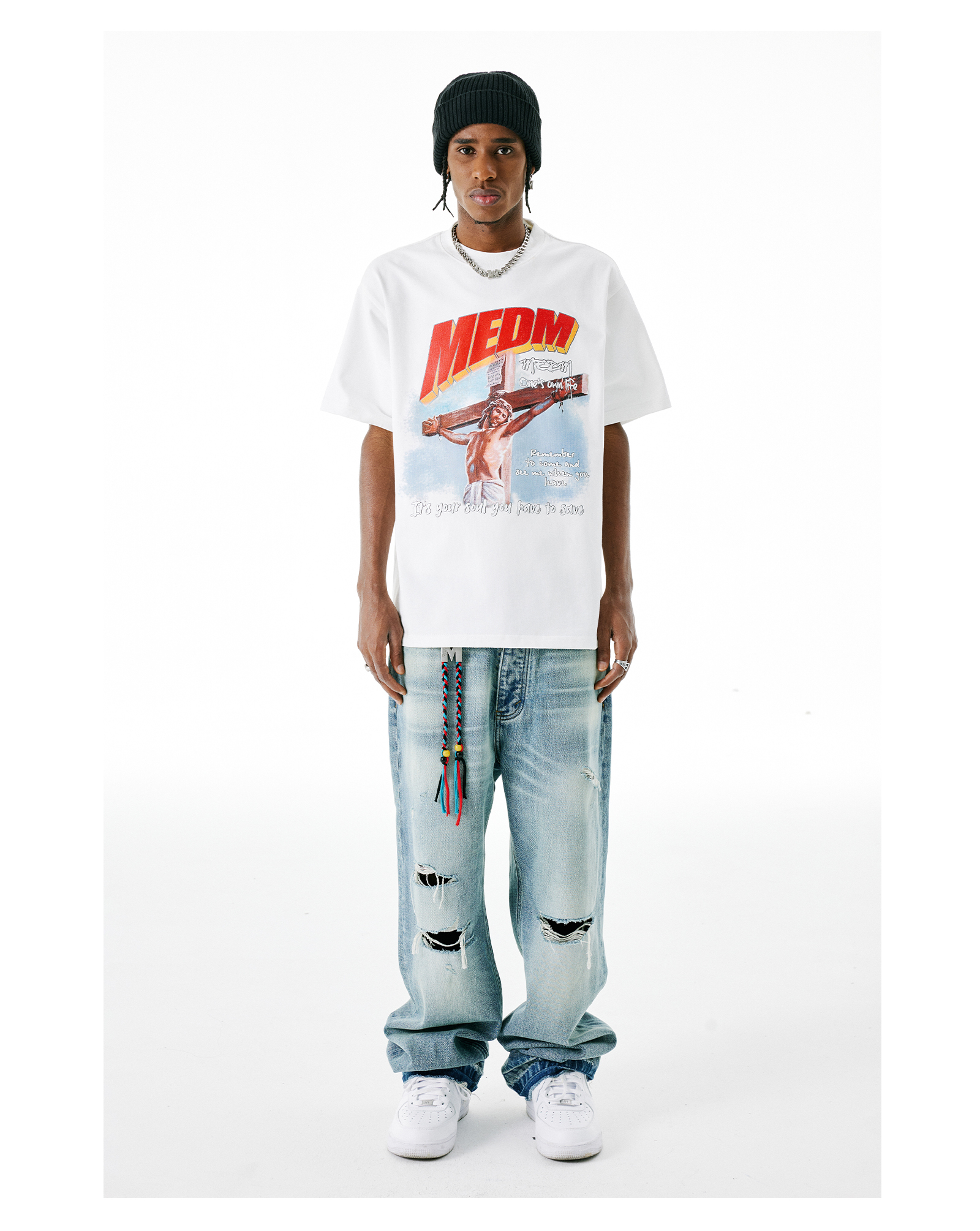 MEDM 半袖 Tシャツ ニューファッション ☆男女シンプル 2色 (MR