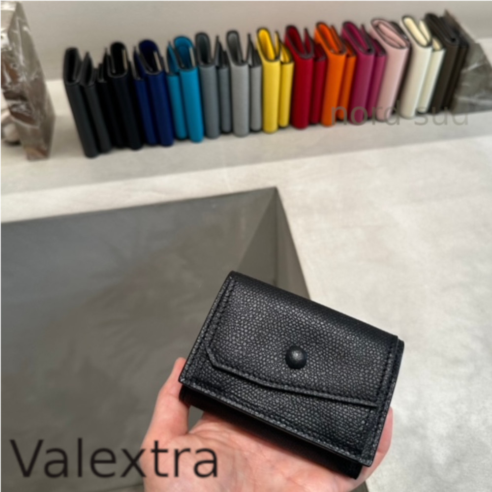 Valextra 直営 お洒落 コインポケット付き コンパクトウォレット
