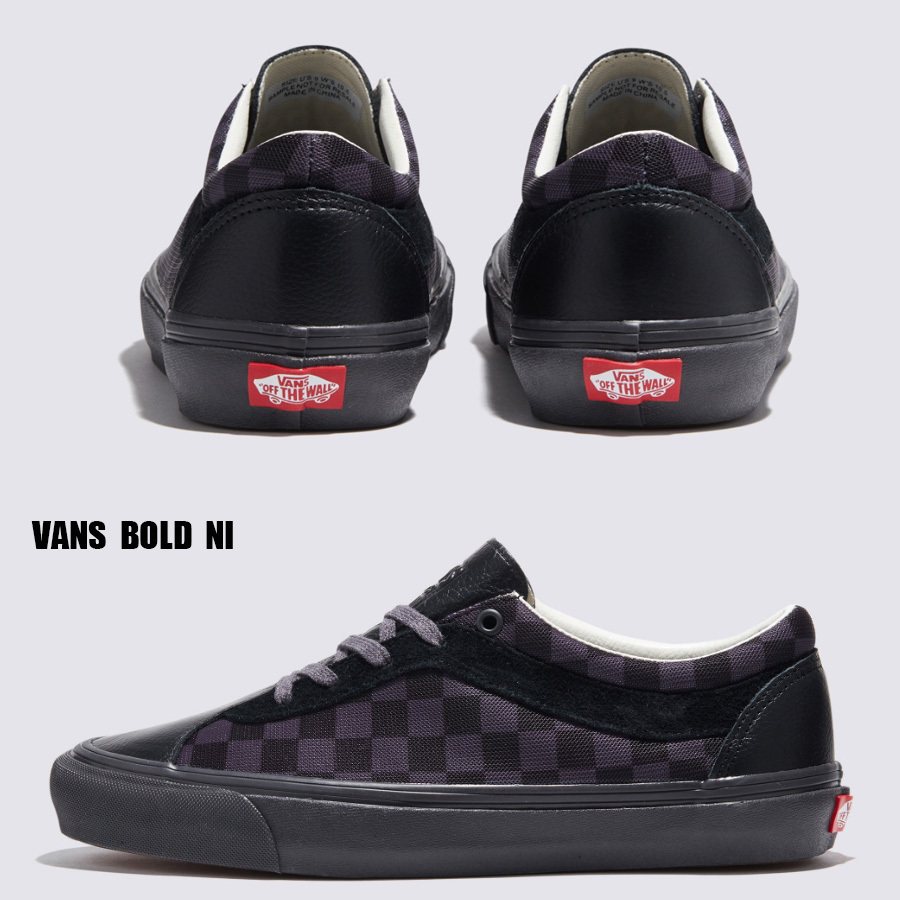 VANS★BOLD NI★チェック柄★兼用★BLACK/ASPHALT