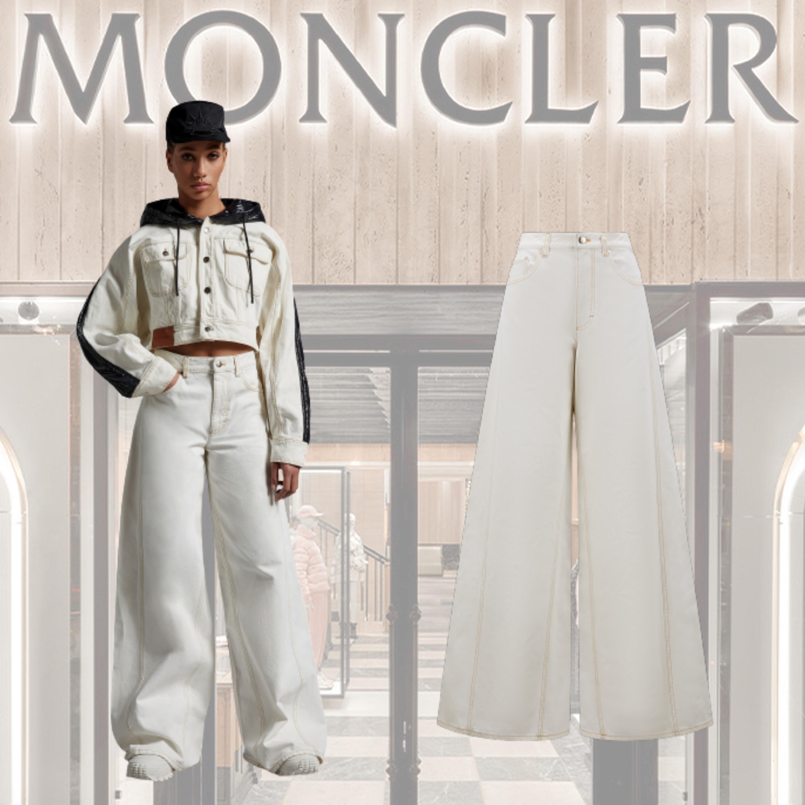 【MONCLER X ALICIA KEYS】Jeans in denim bleached★デニム