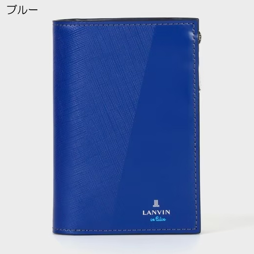 LANVIN en Bleu “パーシャル“ セミハーフサイズ二つ折り財布