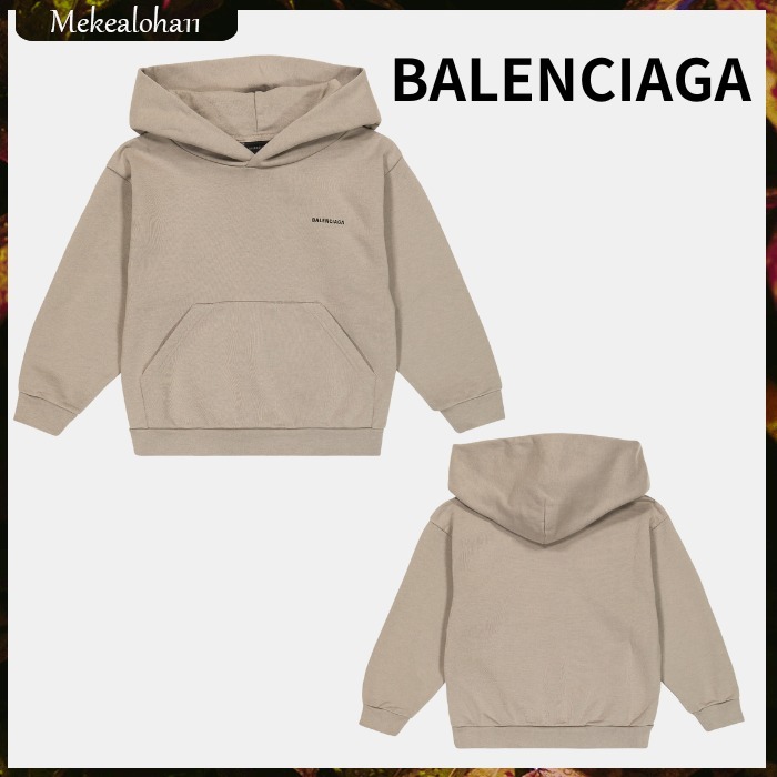 Balenciaga☆キッズ ロゴコットンジャージパーカー ベージュ