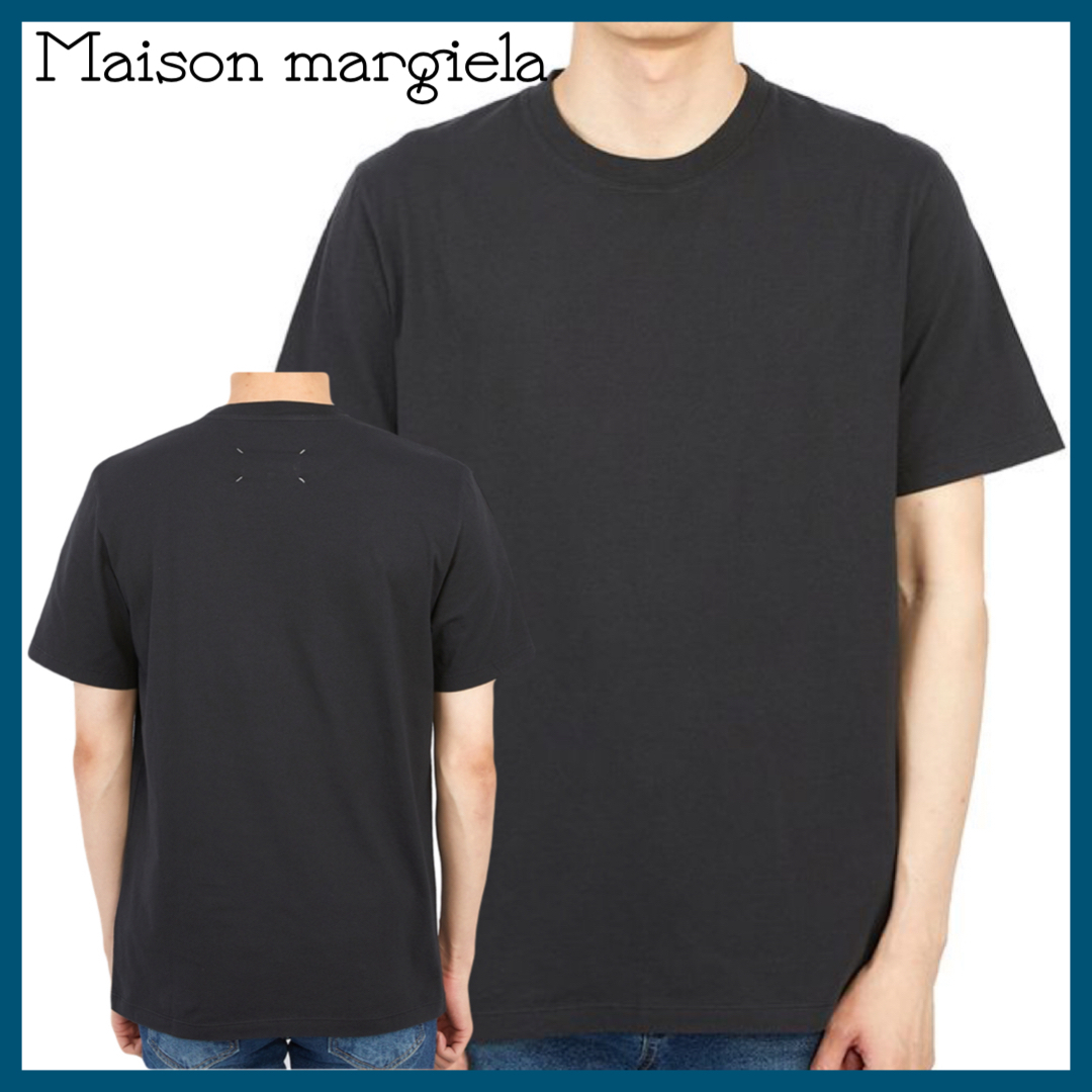 ☆Maison Margiela☆ ロゴ コットン 半袖Tシャツ ブラック