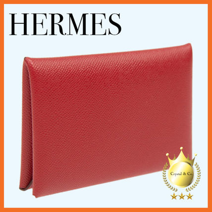 レッド(赤)系 HERMES Calvi(エルメス カルヴィ) カードケース・名刺 レッド(赤)系 HERMES Calvi(エルメス カルヴィ) カードケース・名刺