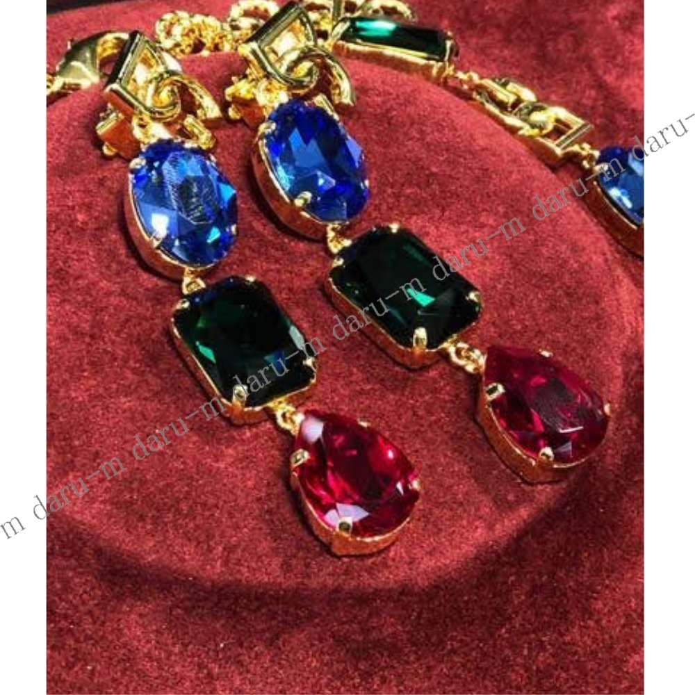 【Dolce & Gabbana】DGロゴ ラインストーン ロングピアス