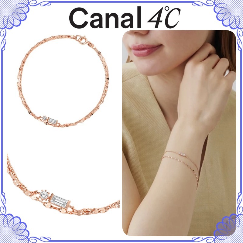大人気!! Canal 4℃ シルバー ミックスチェーン ブレスレット
