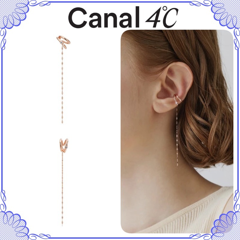大人気!! Canal 4℃ シルバー チェーン イヤーカフ/片耳用