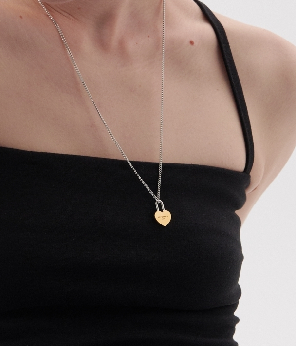 【HYERES LOR】23SS★ H Heart Silver (C) Lock Chain Necklace HYERES LOR】23SS☆ H Heart Silver (C) Lock Chain Necklace