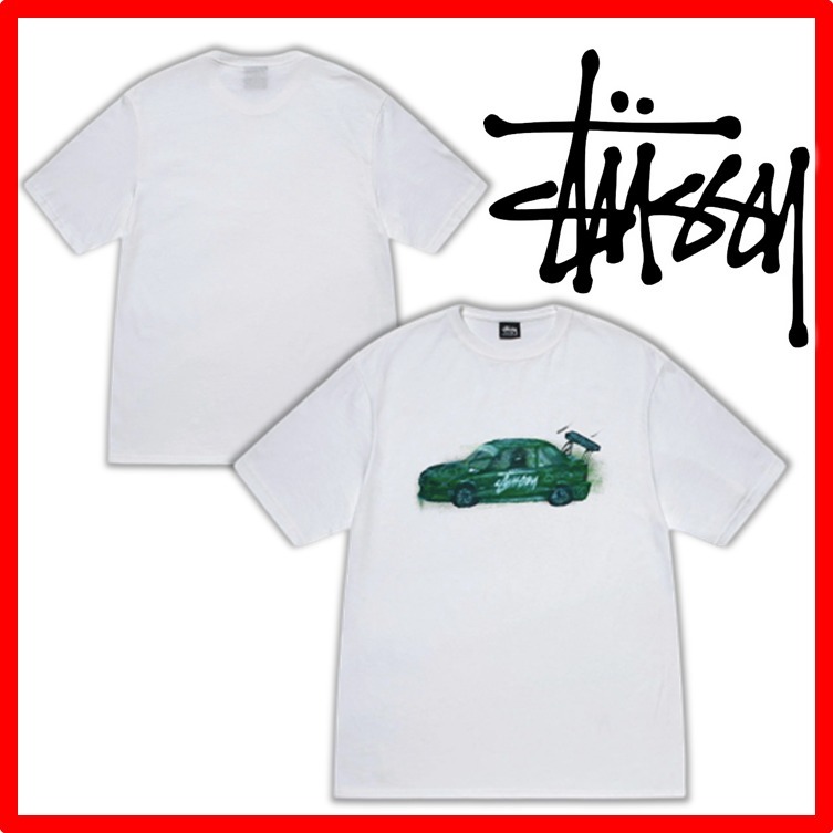 ★韓国の人気★【STUSSY】★RACECAR TE.E★Tシャツ★WHITE★