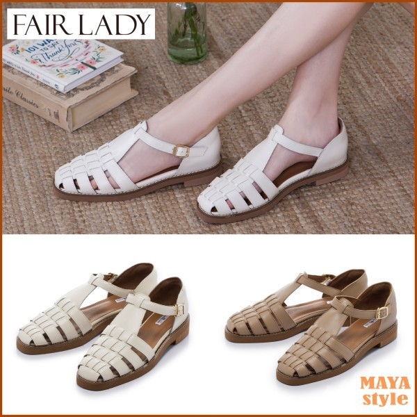 Fair Lady◆フィッシャーマンサンダル スクエアトゥ 全2色