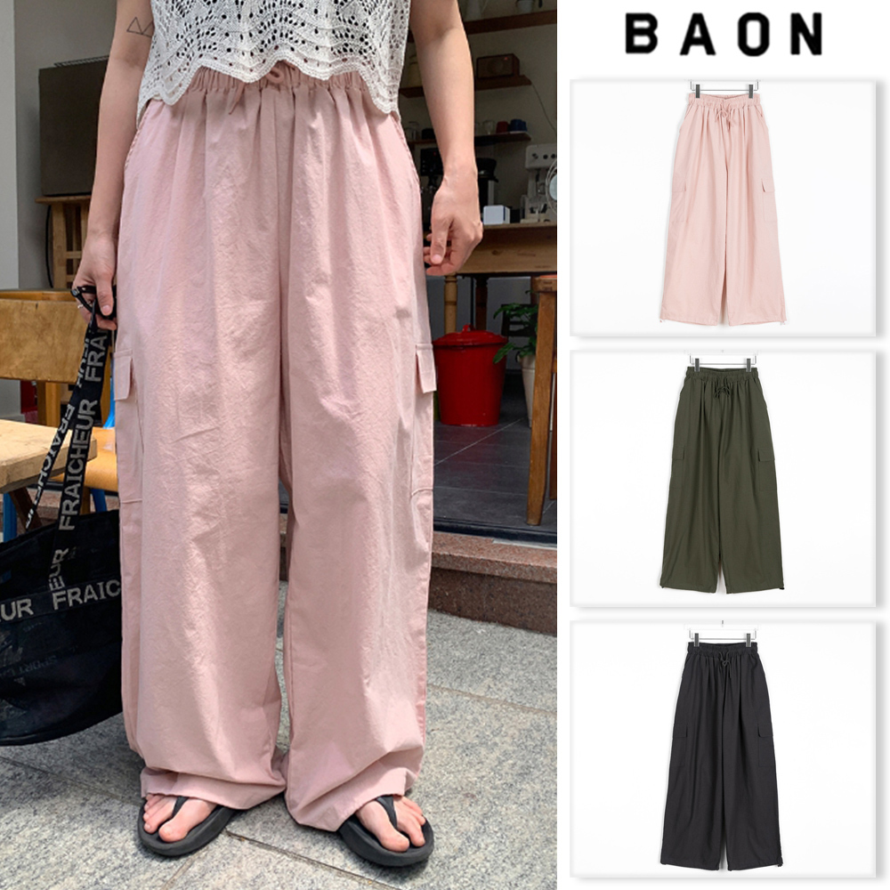 【BAON】23SS★ [BAON] Bamilla Cargo Banding Pants Linen ver