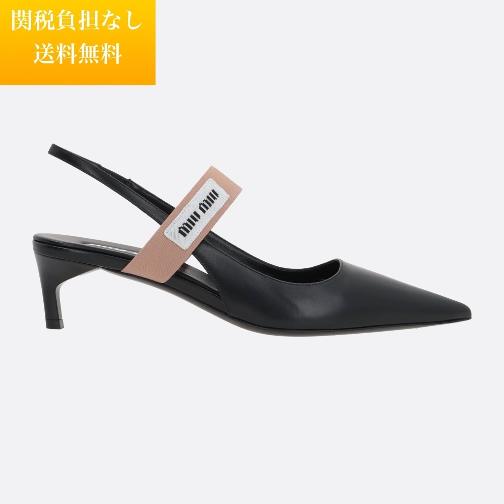 オンライン MIU MIU♪ELASTIC BAND-DETAILED スリングバックパンプス