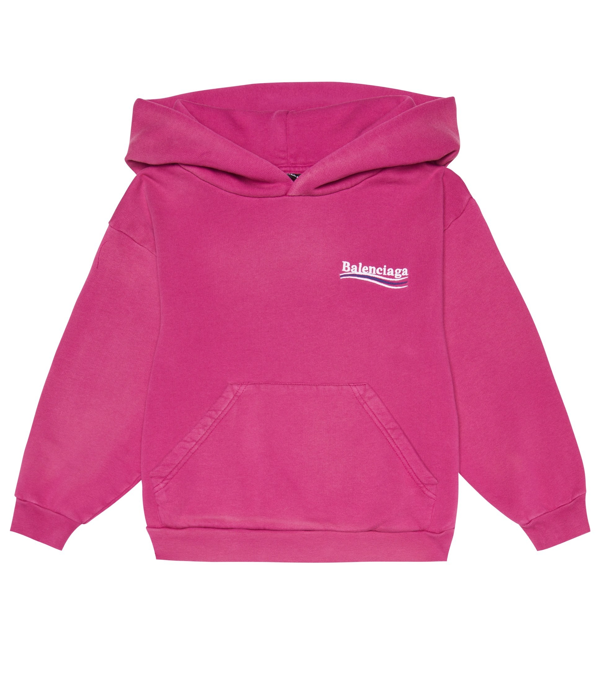 Balenciaga☆キッズ ロゴコットンジャージパーカーブルー/ピンク Balenciaga☆キッズ ロゴコットンジャージパーカーブルー/ピンク