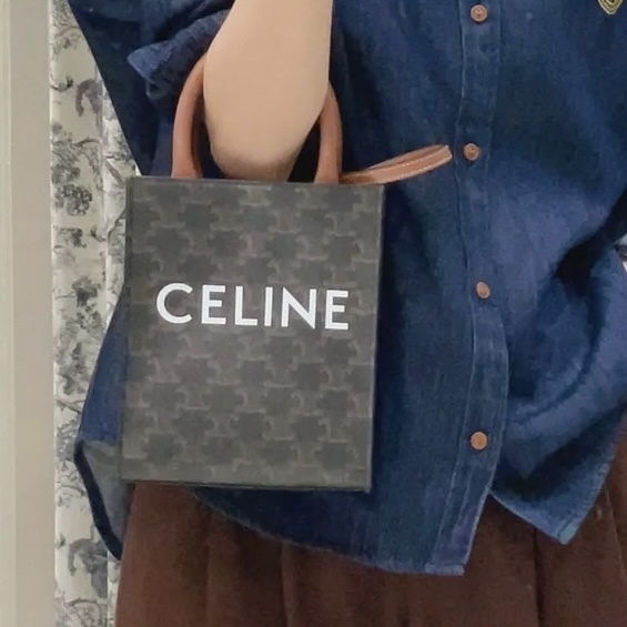 □CELINE□ミニバーティカル トリオンフキャンバス CELINE カバ