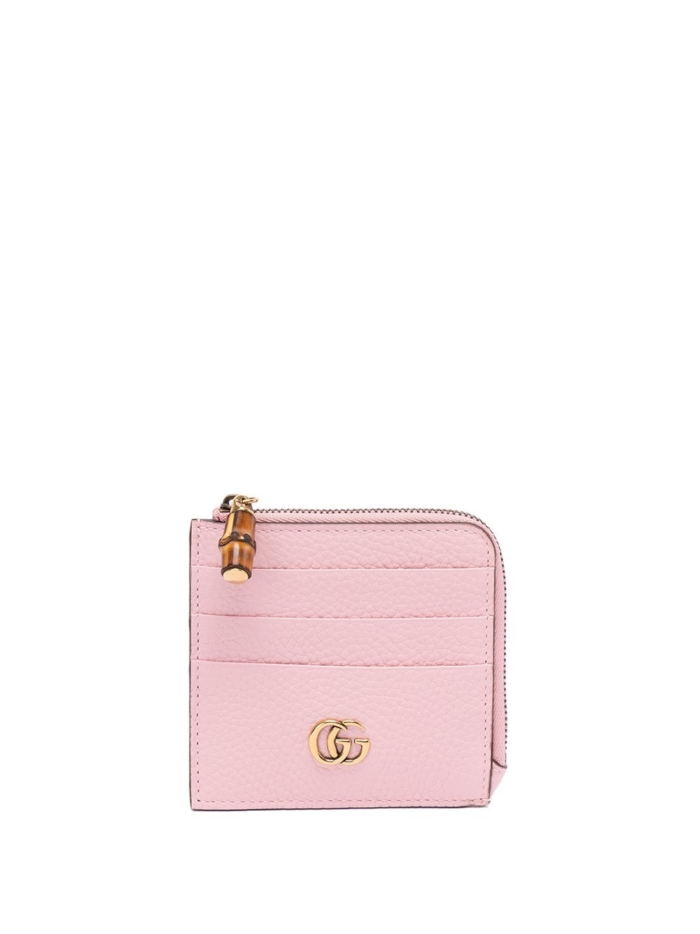 関税込 GUCCI バンブージッパー付カードケースピンク SALE 7日以内返品