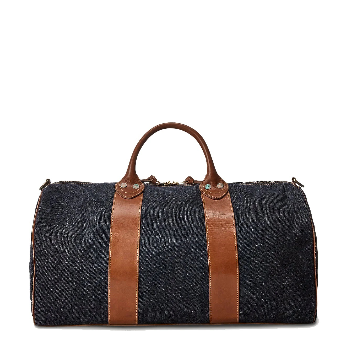 RRL】Ralph Lauren 2WAY レザートリム デニム ダッフル バッグ