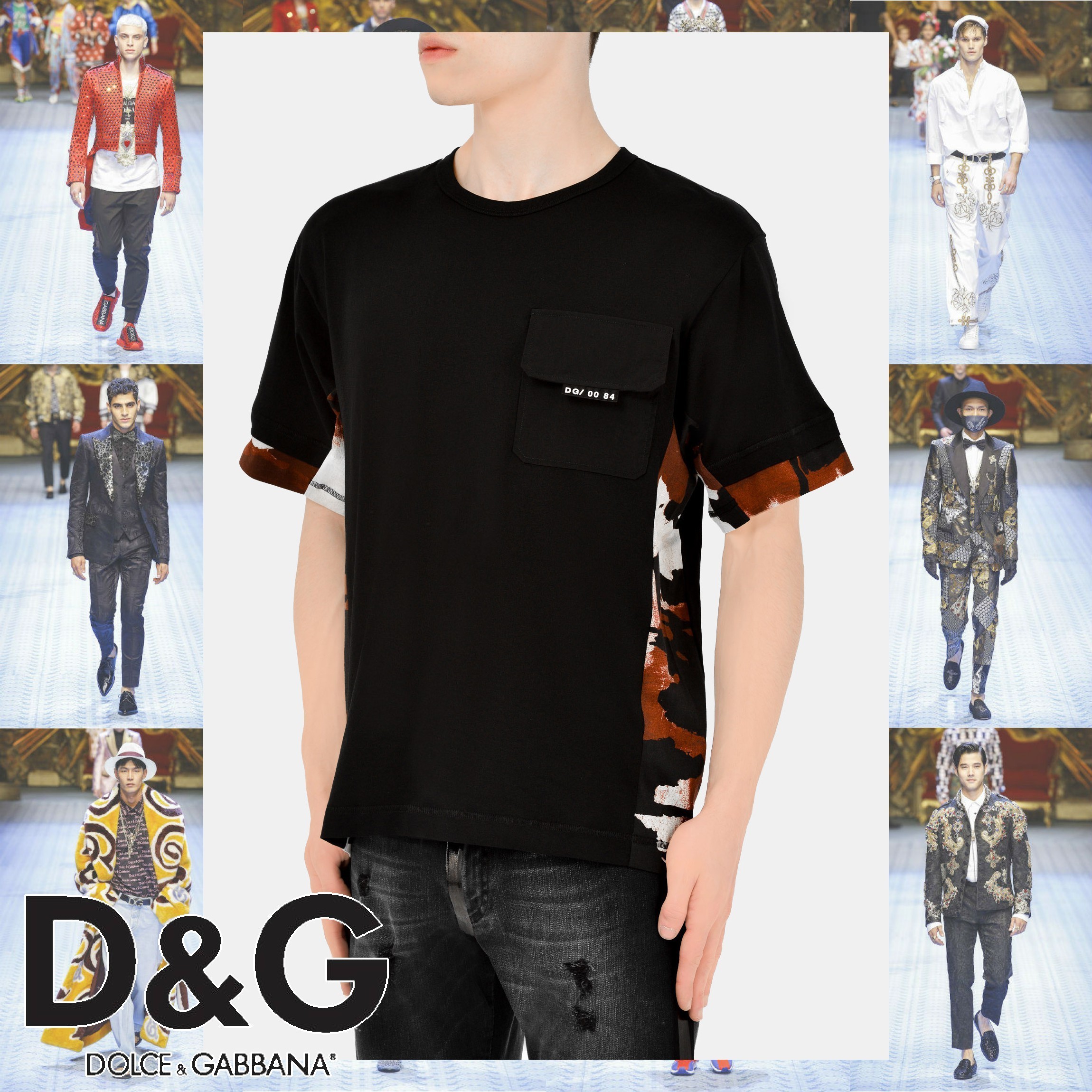 Dolce & Gabbana カモフラージュパネル コットン 半袖Tシャツ