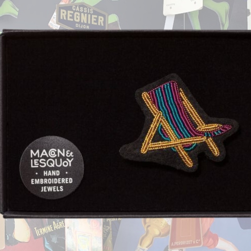★パリ発★【MACON&LESQUOY】手刺繍ブローチ≪ビーチの椅子≫