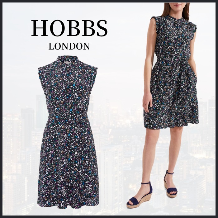 【関税なし】HOBBS ホッブス FRIDA 花柄 ベルト付きドレス