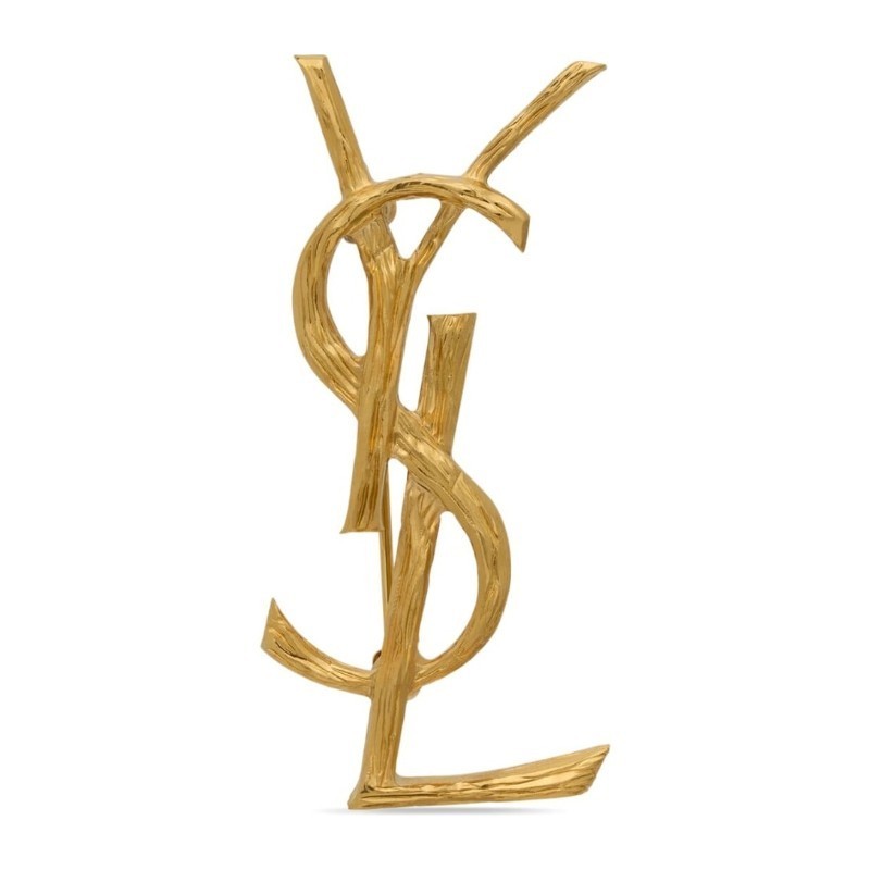 《SAINT LAURENT》 748486 Y1500 8007 YSL メタルブローチ