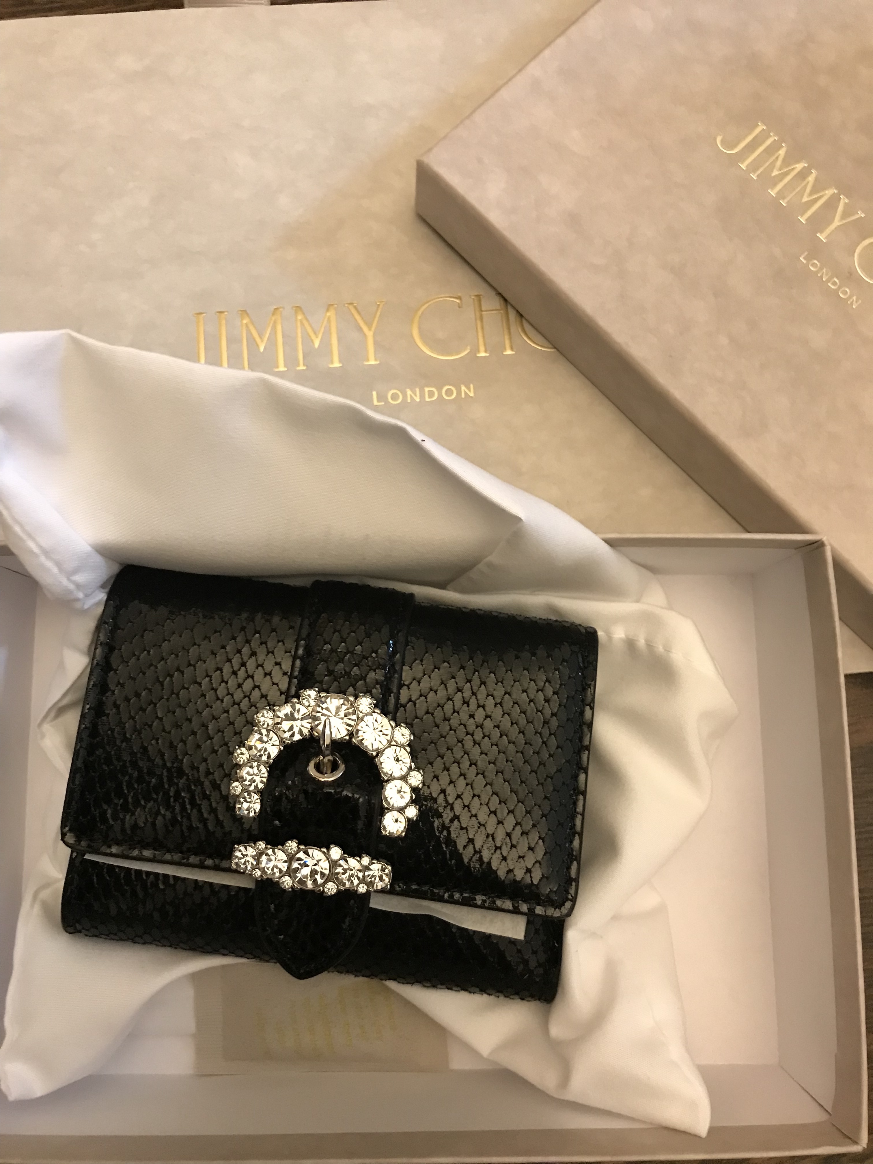 Jimmy★Choo(セールでゴージャス)キラキラCheri/Wallet/Black/S