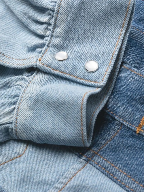 “GANNI” デニムパネルワンピース Blue