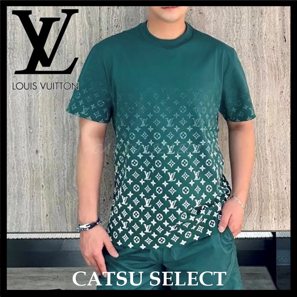 Louis Vuitton Monogram Gradient Cotton T-Shirt Green. Size Xs