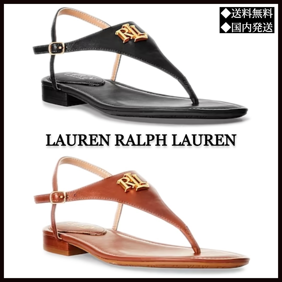 関税込 LAUREN RALPH LAUREN ロゴ Ellington フラットサンダル