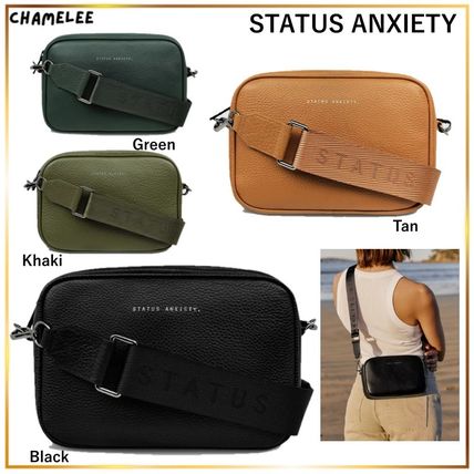 STATUS ANXIETY Shoulder Bags Casual Style Plain Leather Elegant Style Crossbody Logo