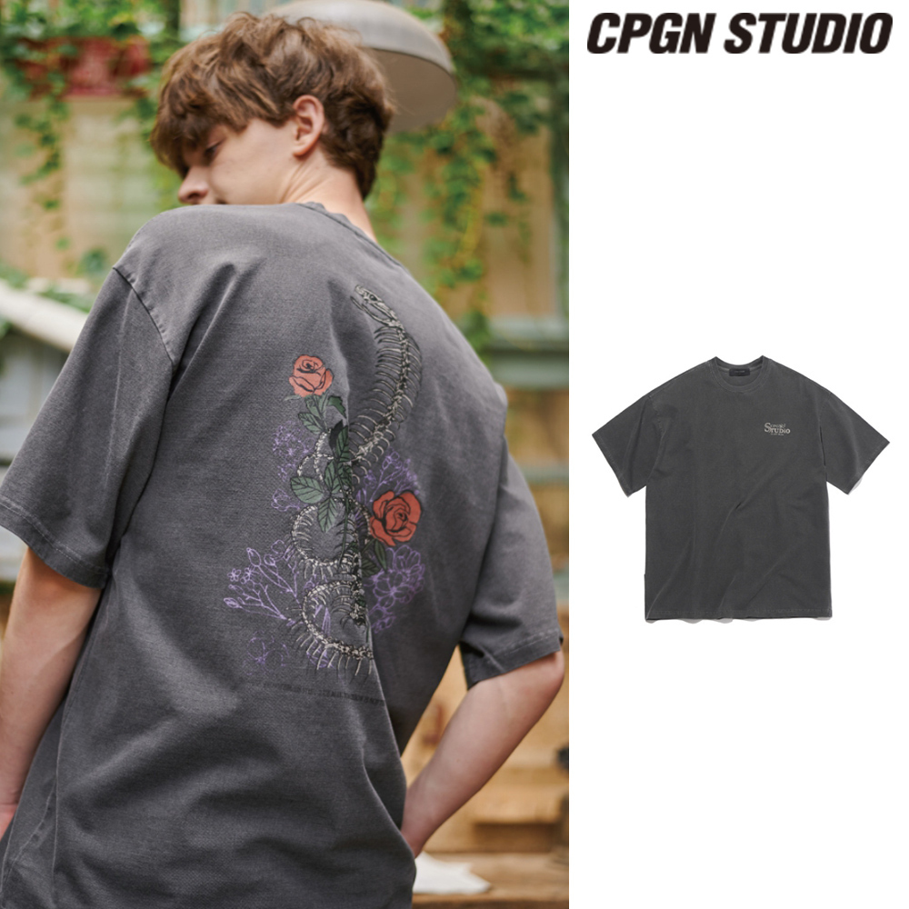 【CPGN STUDIO】Snake Flower Pigment Short Sleeve T-shirt
